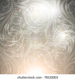 Seamless Wallpaper Background with sun shine, glow sparks and stars. Colorful summer design. eps 10.