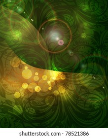 Seamless Wallpaper Background with sun shine, glow sparks and stars. Colorful summer design. eps 10.