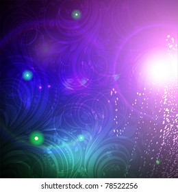 Fondo de escritorio impecable Fondo de fondo con sol, brillantes chispas y estrellas. Diseño primaveral colorido. 10.