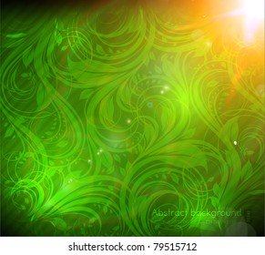 Seamless Wallpaper Background with sun shine, glow sparks and stars. Colorful summer design. eps 10.