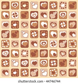 seamless wallpaper and background of Valentine's Day from the hearts grouped on colors