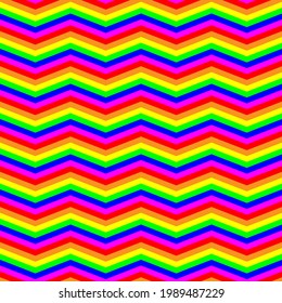 Seamless wallpaper background of zig zag rainbow gay pride flag