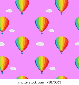 Seamless wallpaper balloons and clouds in the sky