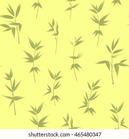 Seamless wallpaper of bamboo leaves pattern.