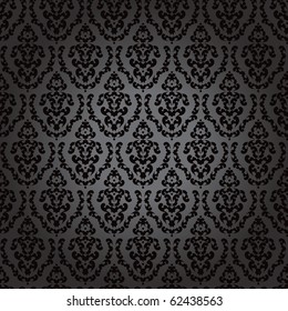 Seamless wallpaper baroque black