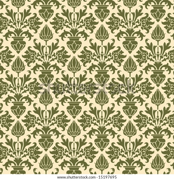 Seamless Wallpaper Based On Victorian Design Stock Vector (Royalty Free ...