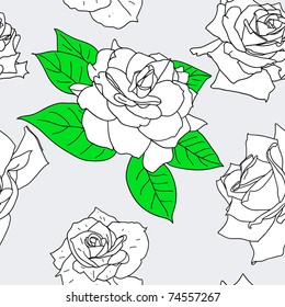 Seamless wallpaper with beautiful flowers