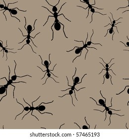 Seamless wallpaper with black ants