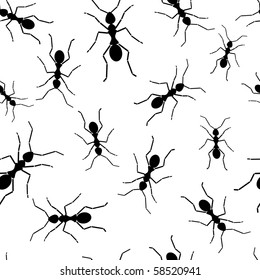 Seamless wallpaper with black ants