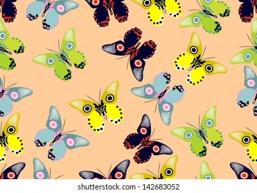 Seamless wallpaper with butterflies