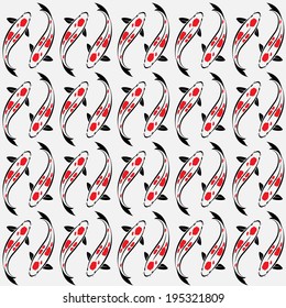 Seamless wallpaper carp koi. Vector illustration