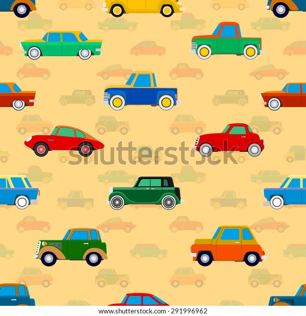 Seamless wallpaper\
of cars. Vector\
illustration