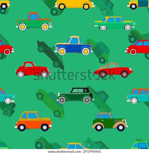 Seamless wallpaper
of cars. Vector
illustration