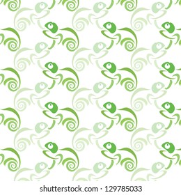 Seamless wallpaper chameleon. Vector illustration