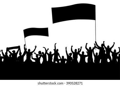 Seamless wallpaper with cheering people