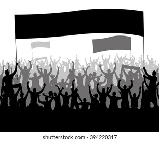 Seamless wallpaper with cheering people