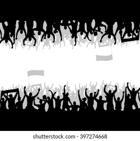 Seamless wallpaper with cheering people