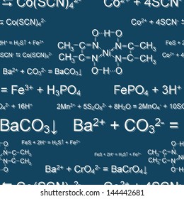 Seamless wallpaper with chemical formulas on blackboard
