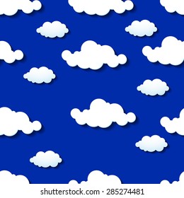 Seamless wallpaper, clouds background. Vector illustration. Eps 10