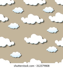 Seamless wallpaper, clouds background. Vector illustration. Eps 10