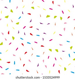 Seamless wallpaper colorful confetti, great design for any purposes. Seamless vector background. Purple color background. Christmas holiday pattern. Confetti background. Falling confetti.