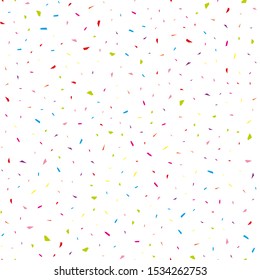 Seamless wallpaper colorful confetti, great design for any purposes. Seamless vector background. Purple color background. Christmas holiday pattern. Confetti background. Falling confetti. 