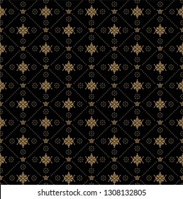 Seamless Wallpaper Damask. Dark background in royal style. Vector graphics