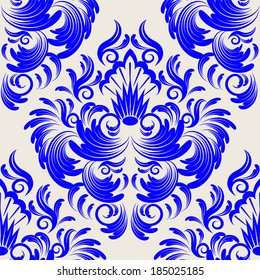 seamless wallpaper. damask pattern. flower background