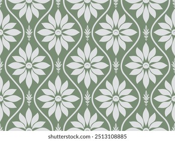 Seamless wallpaper with a damask pattern. Vector illustration.