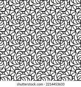 Seamless wallpaper. Decorative graphic repeating pattern on a white background. Vector graphics. For the design and decoration of textiles, wrapping paper, lining material, wallets and bags