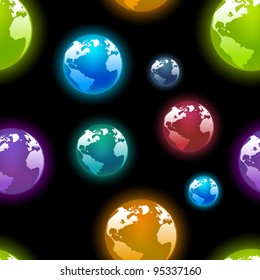 seamless wallpaper of earth planets