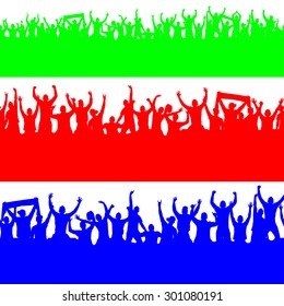 Seamless wallpaper from fans for sports championships and music concerts.