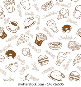 seamless wallpaper with fast food