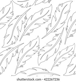 Seamless wallpaper feathers, feathers Drawing patern, texture, endless background, vector illustration