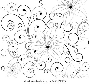 Seamless Wallpaper. Floral Background.