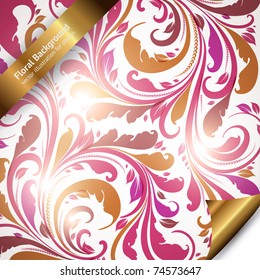 Seamless Wallpaper with floral ornament with leafs and flowers for vintage design, Vector spring retro background. Eps 10.