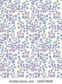 seamless wallpaper in the form of very small flowers and leaves