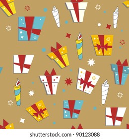 Seamless wallpaper with gifts