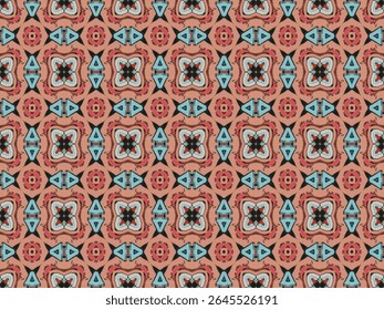 Seamless Wallpaper Graphic Geometric Decoration Texture Shape Fashion Cloth Digital Tile Luxury Visual Textile Perspective Template Fabric Art Design Endless Background Interior Symmetric Pattern.