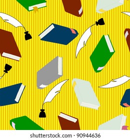 seamless wallpaper, hardcover books  for education concept.