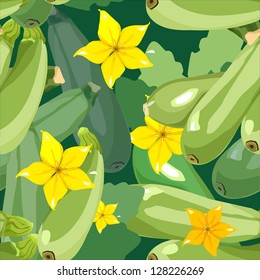 seamless wallpaper for holiday packages featuring ripe vegetable zucchini