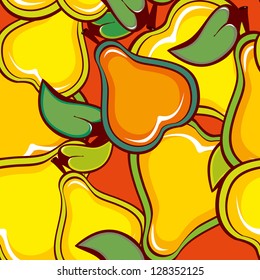seamless wallpaper for holiday packages featuring berries ripe pears
