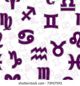 Seamless wallpaper with horoscope zodiac star signs