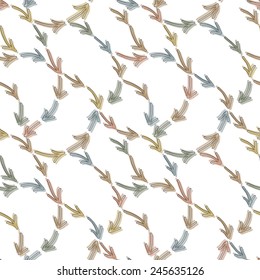 Seamless wallpaper with hot color arrow signs on white