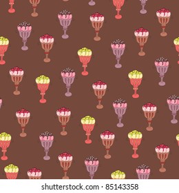 Seamless wallpaper with ice cream