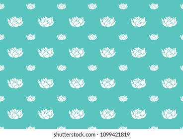Seamless wallpaper illustration of beautiful leaves on a turquoise background