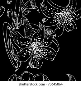 Seamless wallpaper with Lily flowers