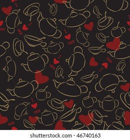 Seamless wallpaper I Love Tea