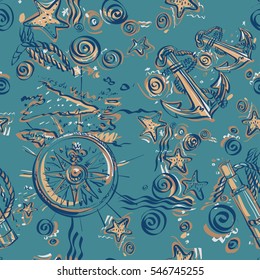 seamless wallpaper in a marine style