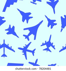Seamless wallpaper military aircraft vector illustration